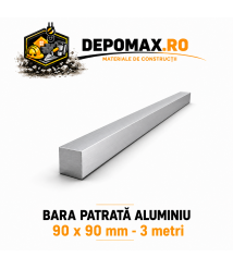 Bara patrata aluminiu 90 x 90 mm, 3 metri, EN AW-6082